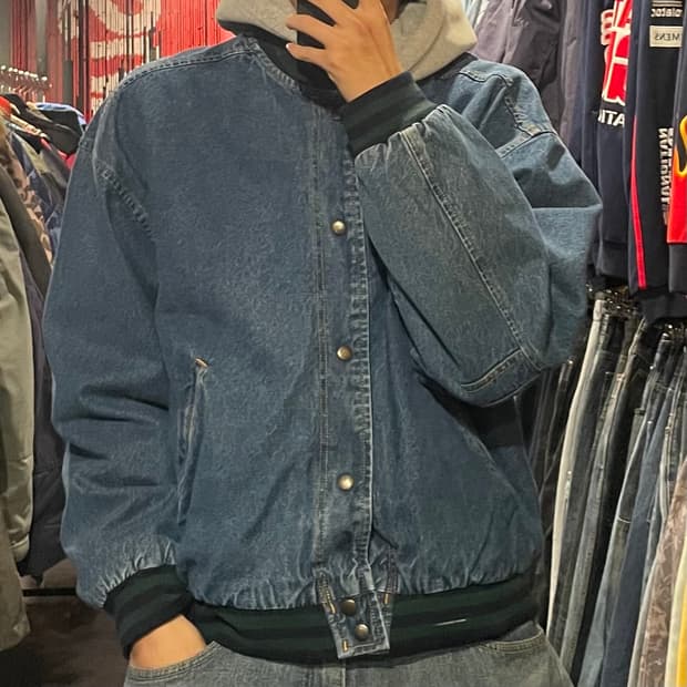 [IM] VTG 데님 바시티 자켓