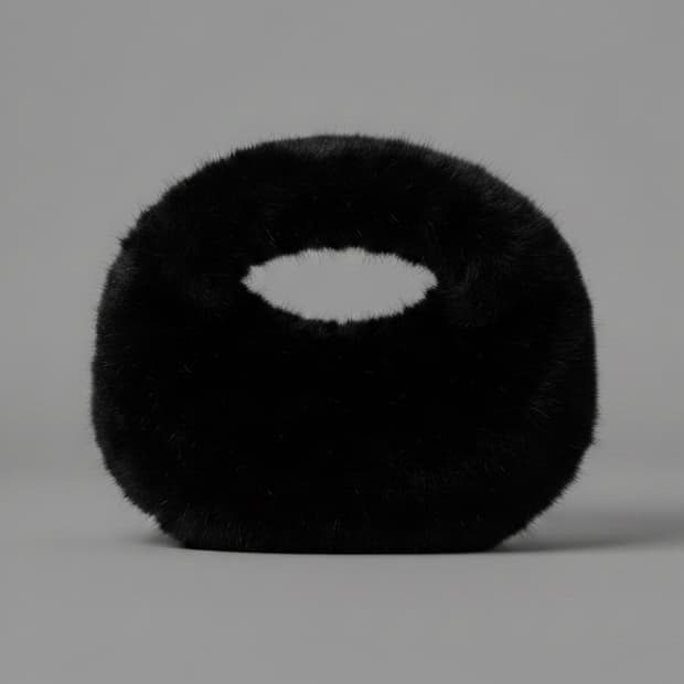 Vinatge Fur Moon Bag