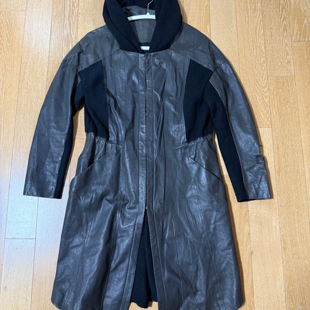 양가죽 후드 코트 M