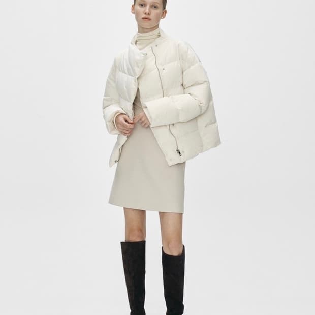 SIE 시에 이브 숏 구스다운 패딩 크림 