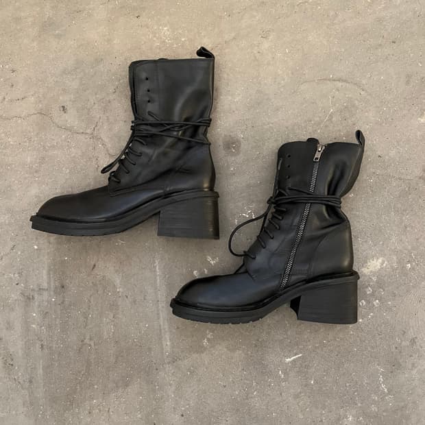 Ann Demeulemeester 앵클 하이크 레이스업 부츠
