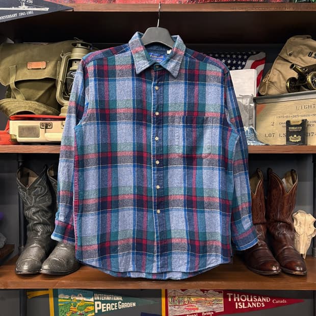 90s 펜들턴 버진울 플란넬 클래식 아메리칸 체크셔츠 N449