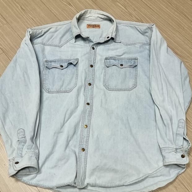 빈티지Vanger 데님 웨스턴 모터사이클 셔츠 남방(105)