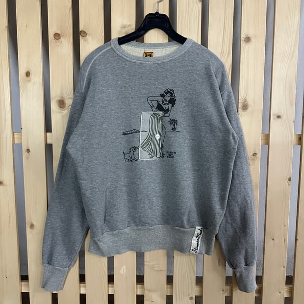 (M) 휴먼메이드 그레이 맨투맨