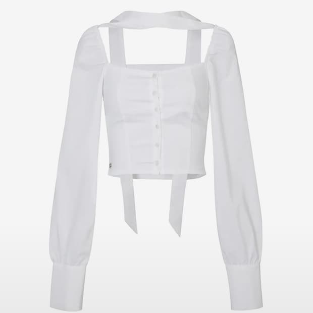 BIANCA SQUARE NECK BLOUSE white