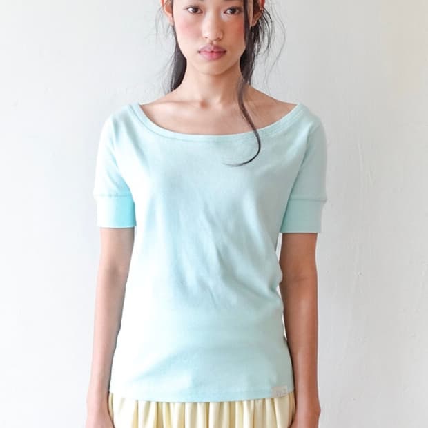 샵페어리 rib half top mint