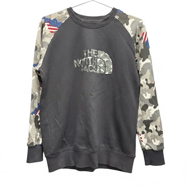 노스페이스 빅로고 카모 혼용 맨투맨