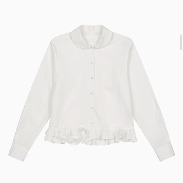 오헤시오 FRILL POCKET BLOUSE, IVORY