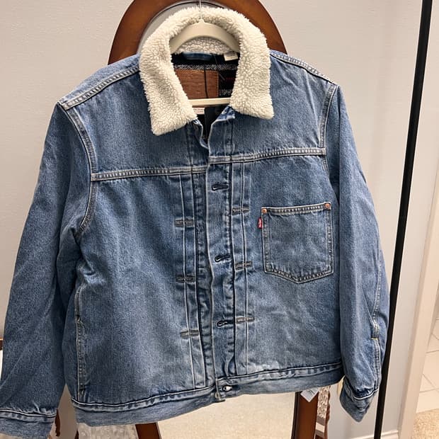 [미국새상품] 리바이스 타입1 쉐르파 트러커 데님 자켓 L(유니크 안감)