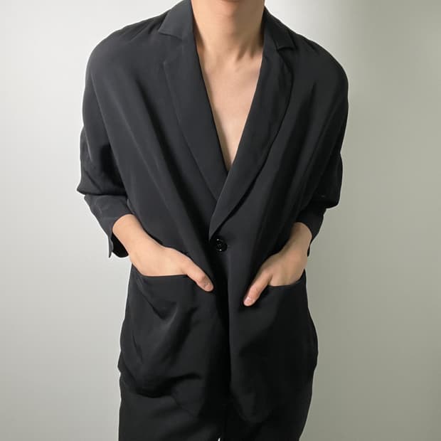 18FW MM6 메종 마르지엘라 오버사이즈 싱글 블레이저 36