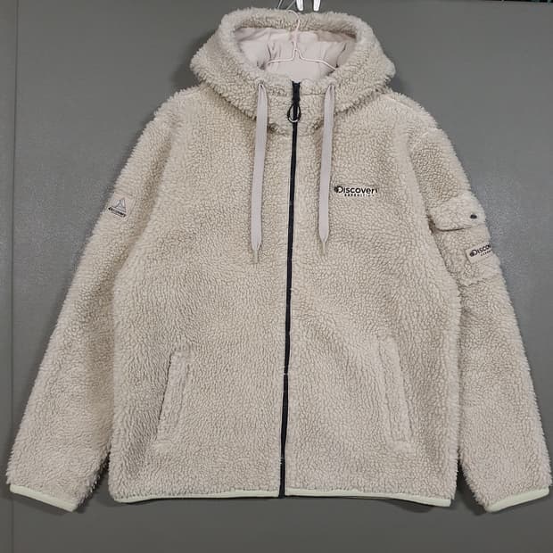 여성 L) 디스커버리 신형 테크플리스 양털 후드 뽀글이 자켓 라이트베이지