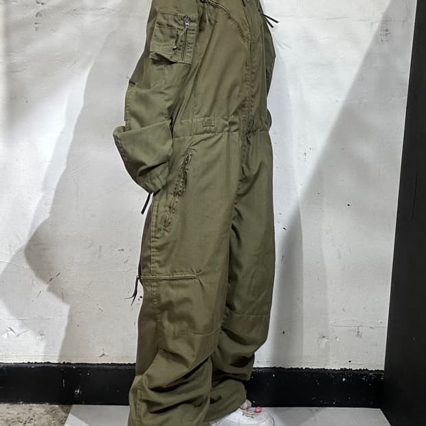 빈티지 카키 미군 cvc 전차병 밀리터리 점프수트 조종사 군복 