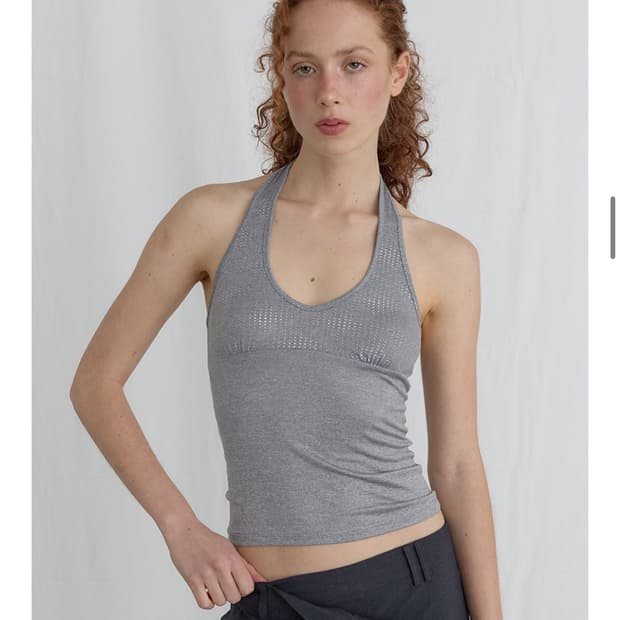 오데스 SPARKLE HALTER TOP - GREY