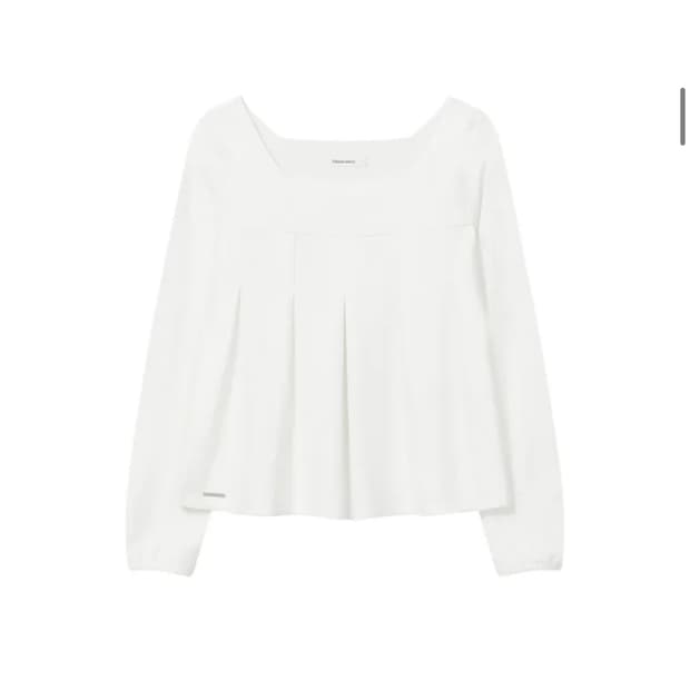 미세키 서울 아코디언 플리츠 탑 화이트