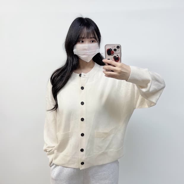 코스 Cos 메리노 울 라운드 가디건 아이보리