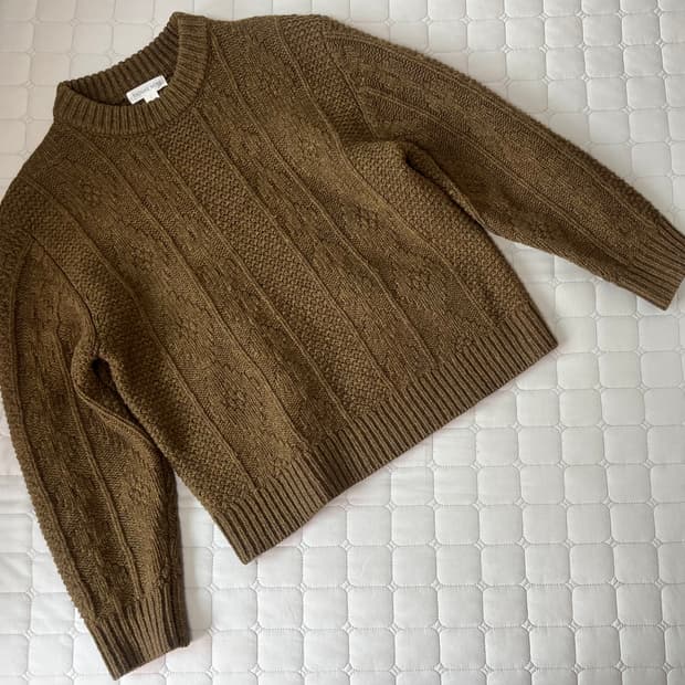 토마스모어 케이블 니트 오크 브라운 XL