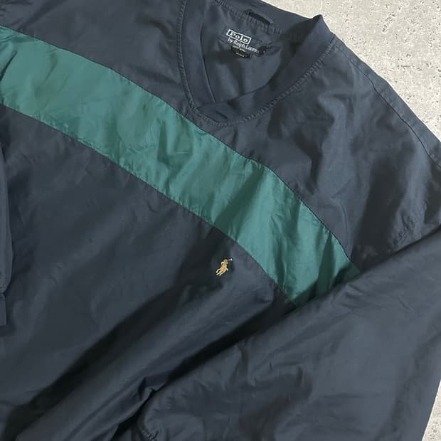 90s USA 메이드 배색 나일론 웜업