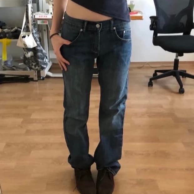 구해요) 스웨이드 기명 SLIM STRAIGHT DENIM