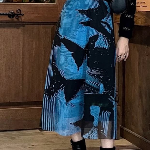 빈티지 긱시크 나비 롱스커트