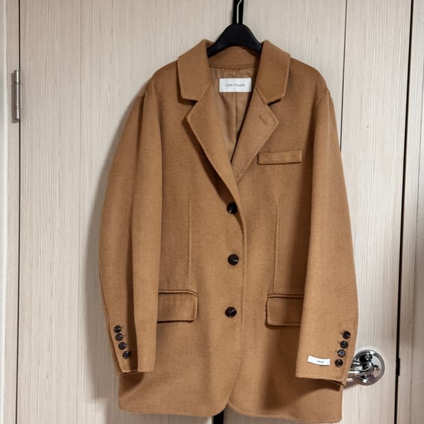 핸드메이드 오버핏 박시핏 울 코트 자켓 카멜