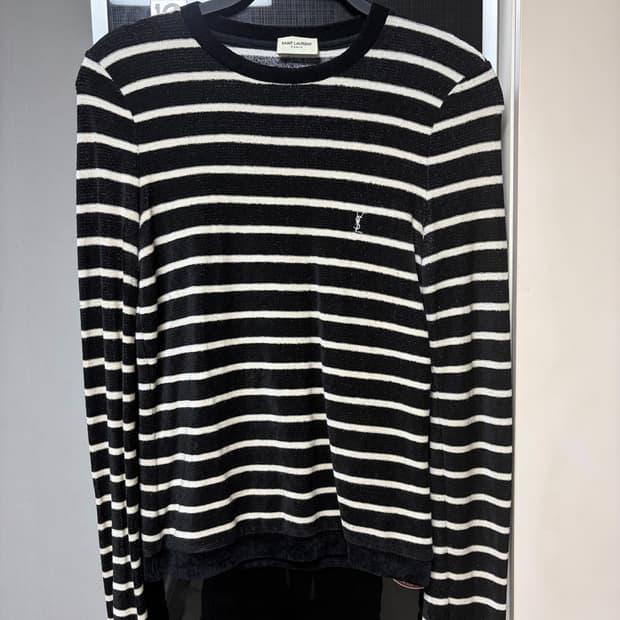 21SS 스트라이프 벨벳 니트 블랙 size s