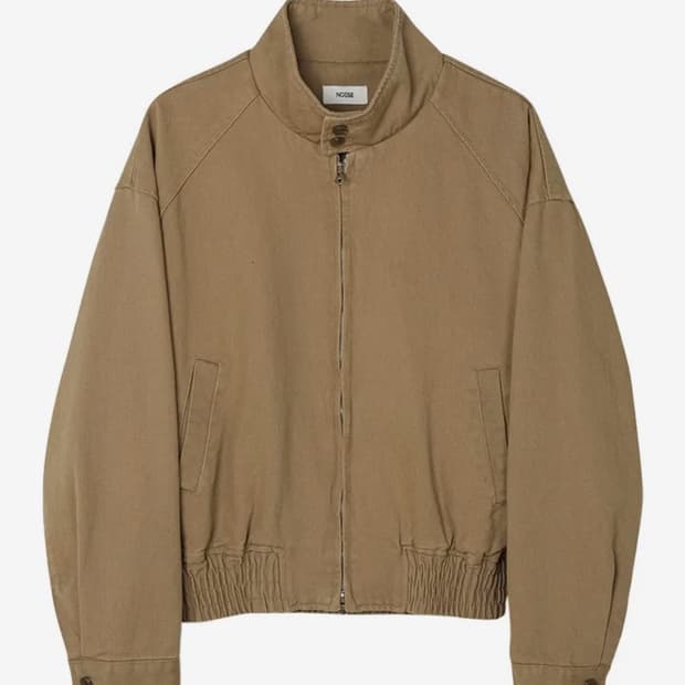 노이즈 워시드 코튼 헤링턴 점퍼 자켓 베이지 M