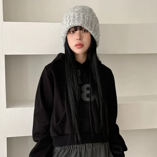 소두핏 빅 뽀글 비니 모자