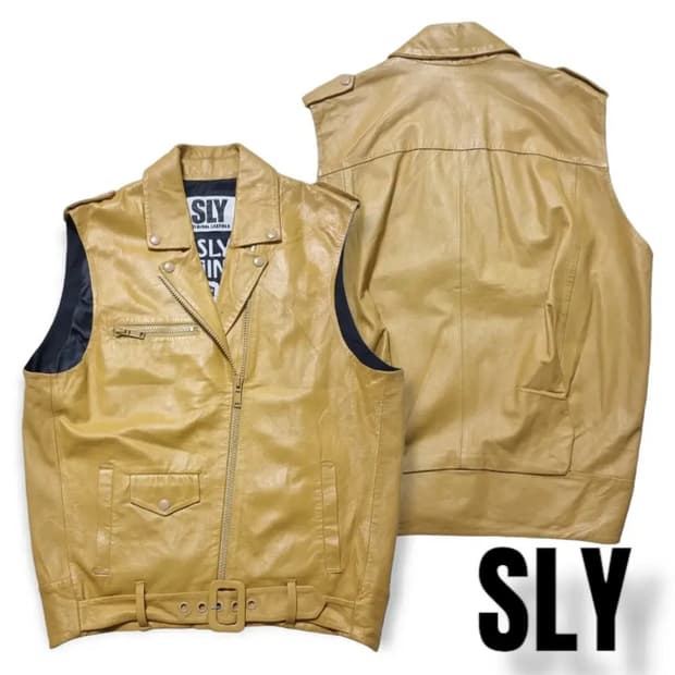 sly 가죽자켓 가죽조끼 라이더자켓 하라주쿠자켓 펑크룩 램스킨자켓