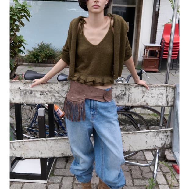 포에토 foeto 키드 모헤어 가디건/뷔스티에 세트 cos