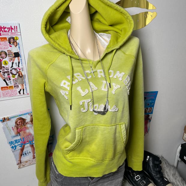 Abercrombie 아베크롬비 연두 그린 후드티