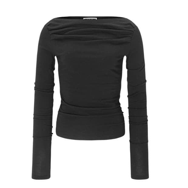 플리즈노팔로우 Lisa Drape Top  Black