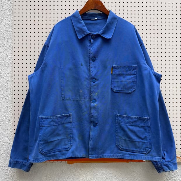 (BIG SIZE)WASHED BLUE OLD 빅사이즈 프렌치워크자켓