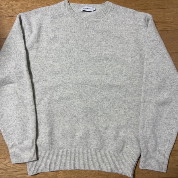 [1]sew 스테디에브리웨어 코지 울 캐시미어 라운드넥 니트 화이트멜란지