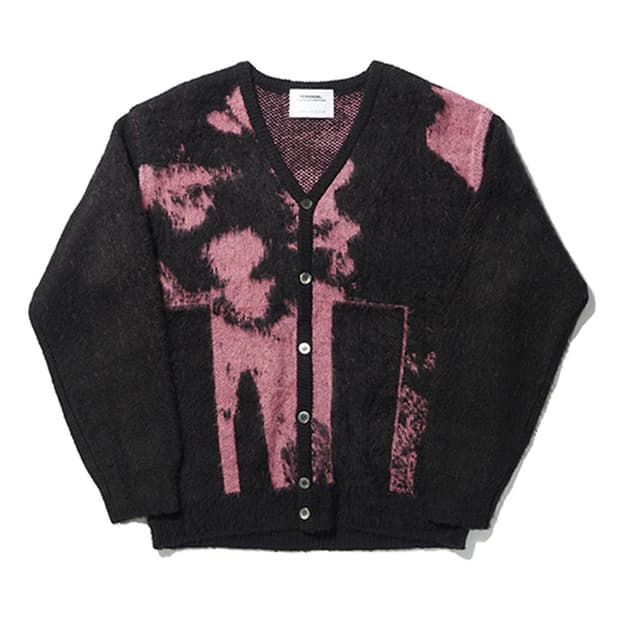 노매뉴얼 BD HAIR CARDIGAN - PINK 블랙 핑크 가디건 L