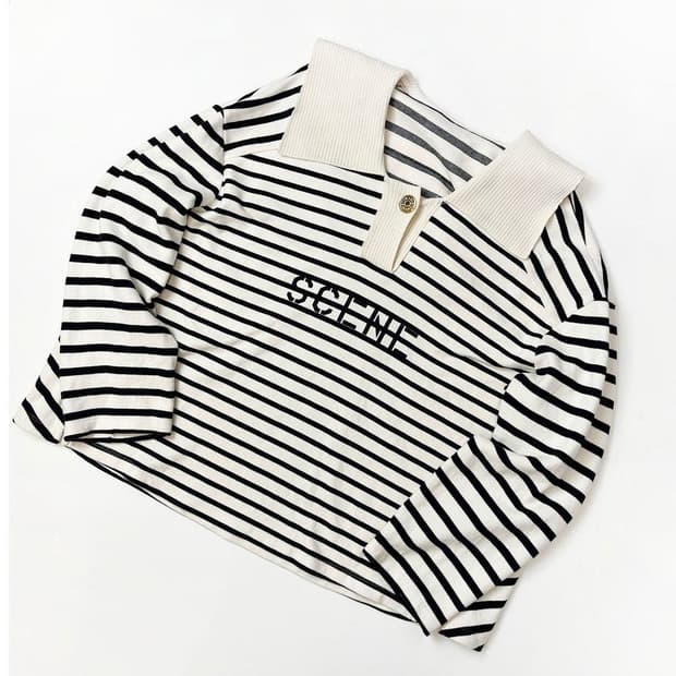 시스템 22FW 스트라이프 아카이브 세일러 니트 PR2027