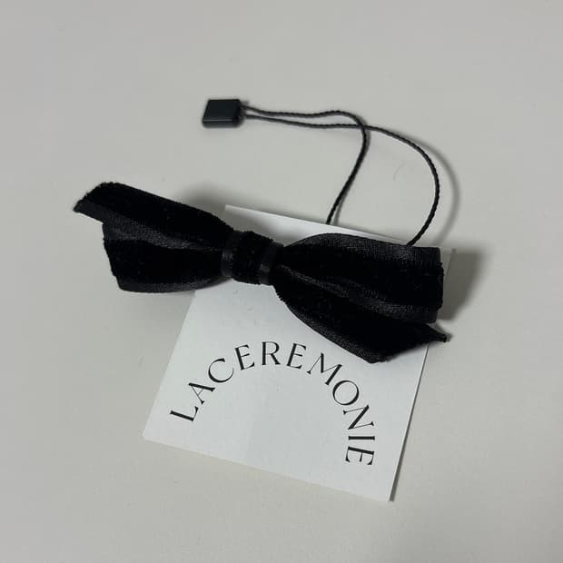 라세레모니 모쿠바 벨벳 리본 핀