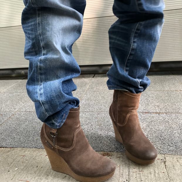 Diesel suede wedge ankle boots