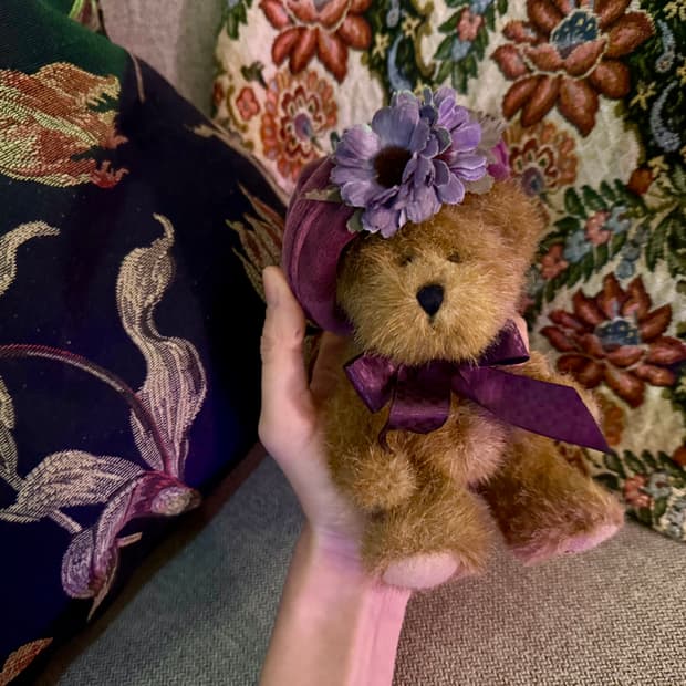 보이즈베어 관절테디베어 빈티지 꽃모자 아가곰 곰돌이 곰인형