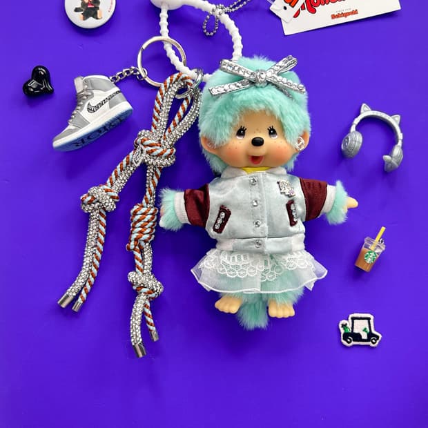 (65) ✨💚정품몬치치커스텀 민트 퍼 리본 스타일