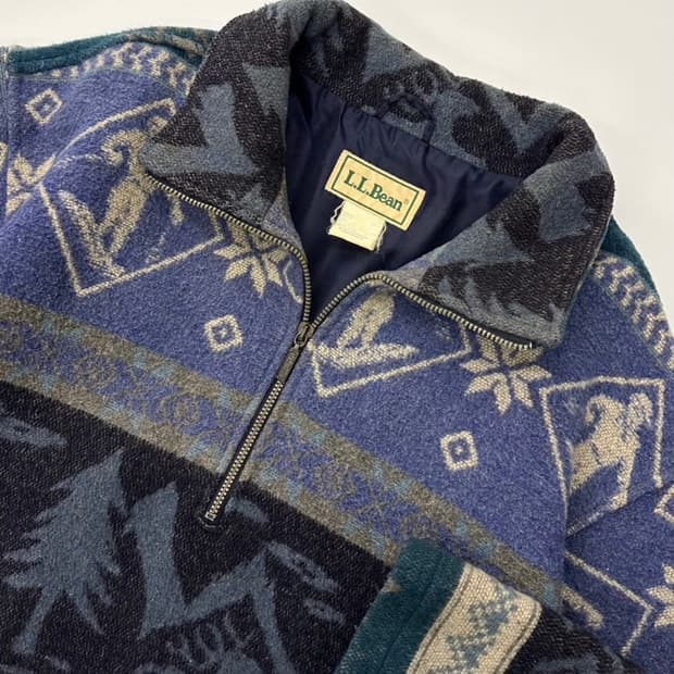 엘엘빈 90s 노르딕 플리스 아노락 자켓