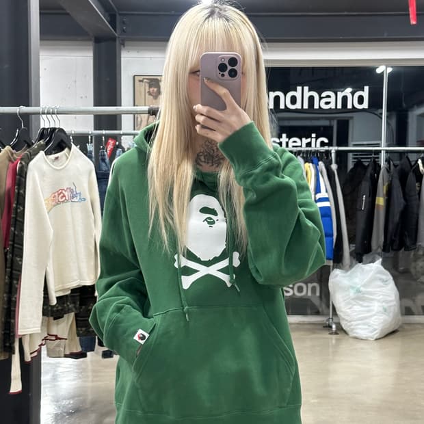 베이프 에이프 해적 크로스본 풀오버 후드티