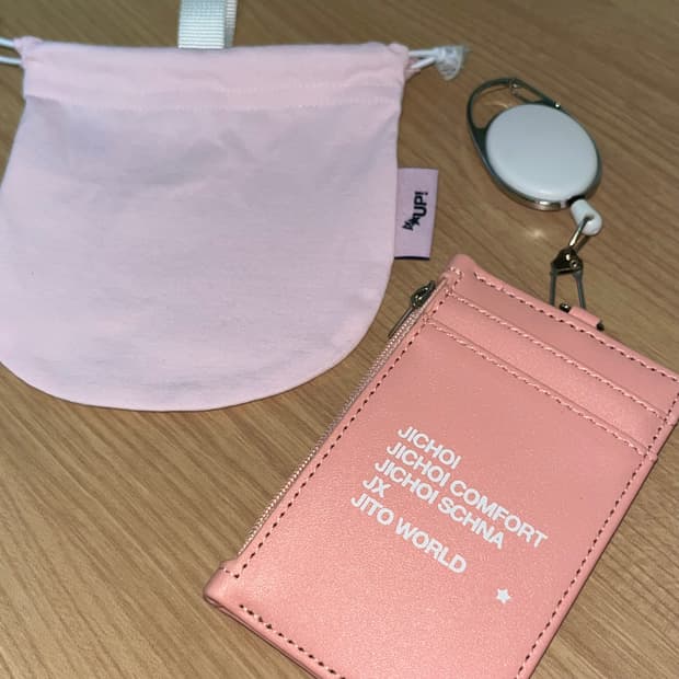 지초이 컴포트 증정용 카드 지갑 만두 파우치 핑크