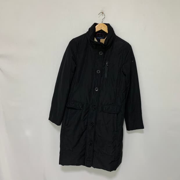 타미힐피거 빈티지 블랙 롱 버튼 패딩 점퍼 자켓 여성 S