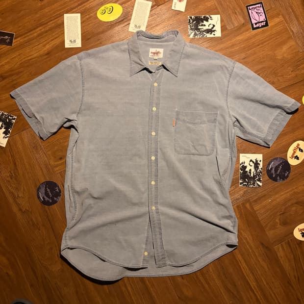 90s Budweiser chambray work half shirt