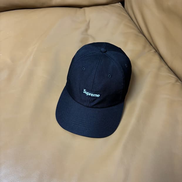 Supreme 슈프림 코듀라 블랙 스몰로고 6패널 볼캡 모자 Black