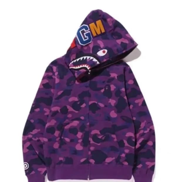 베이프 샤크후드 퍼플 새상품 xl