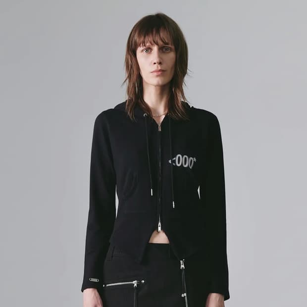 나체 슬림핏 후드집업 블랙