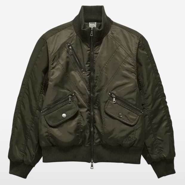 단델 DD cropped studded MA-1 jacket