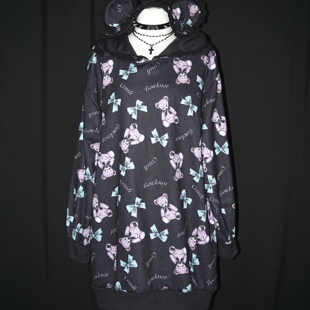 gothic teddy bear ear hood 