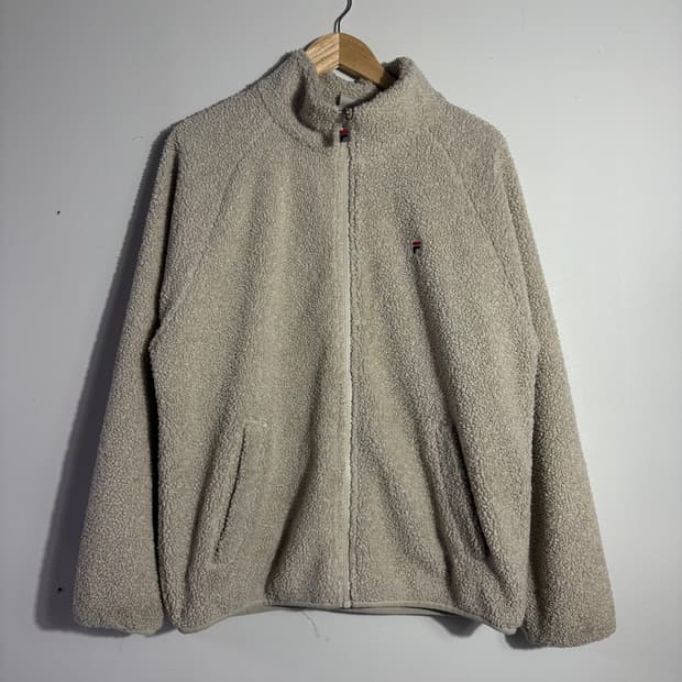 휠라 빈티지 베이지 보아 플리스 집업 자켓 (무료배송) 